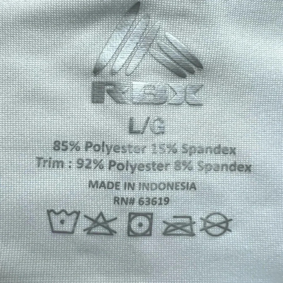 RBX womens crop exercise top. Ice Flowers. Size: L - Picture 9 of 11